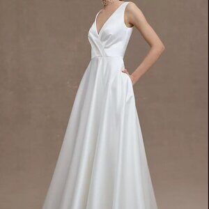 Wtoo by Watters Jaya V-Neck Taffeta A-Line Wedding Gown